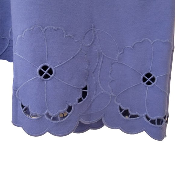 Tablots NWT Blue Scalloped Embroidered Hem Zip Back Sleeveless Dress Size 12 - Picture 3 of 8